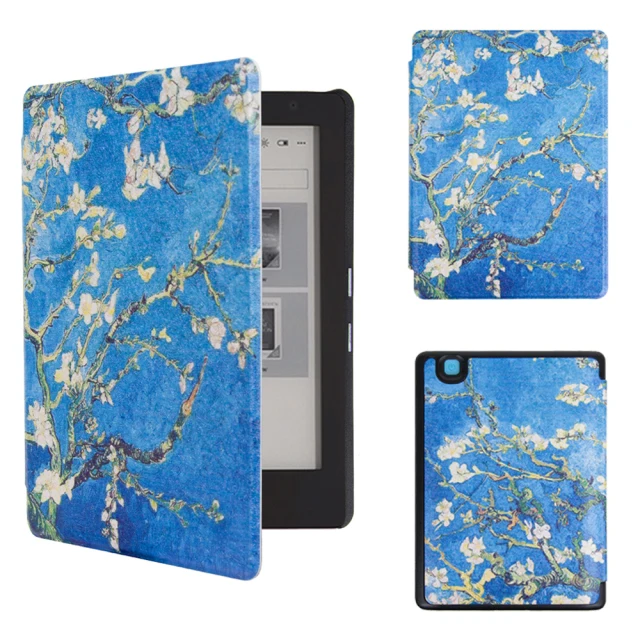 

High grade painting E-BOOK leather case for KOBO Aura H2O Edition 2 with sleeping function
