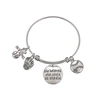 YK Engraving Jewelry She Believed She Could So She Did Adjustable Wire Baseball Bangle Bracelets With Custom Charms