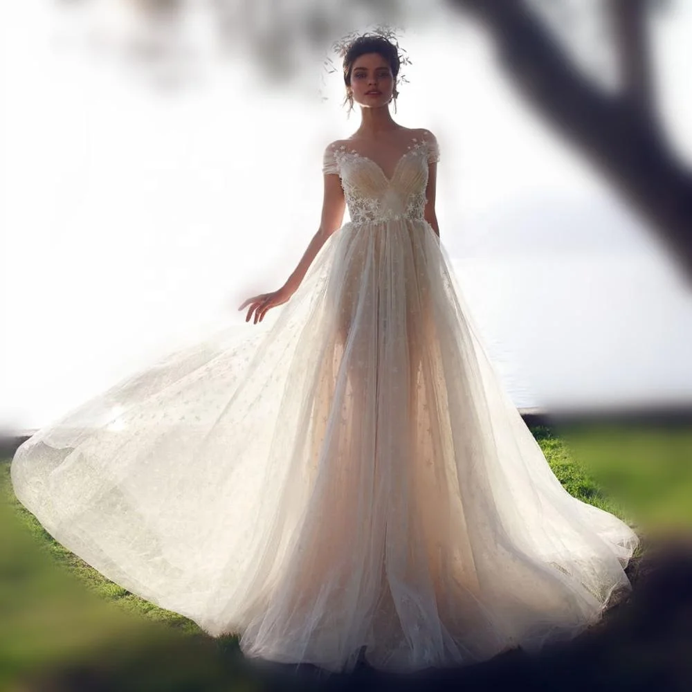 Soft Tulle Fabric For Light Pink Sparkly Wedding Dress Bridal Gown