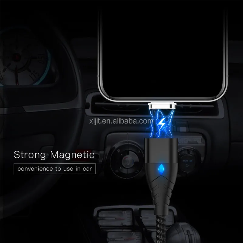 LED QC 3.0 5V 3A Magnetic Micro USB Type C Cable For iPhone 1M Fast Data Sync Charging Phone Magnet Cable Charger - ANKUX.COM