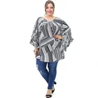 2019 fashion stripe plus size casual tops womens clothing blouses