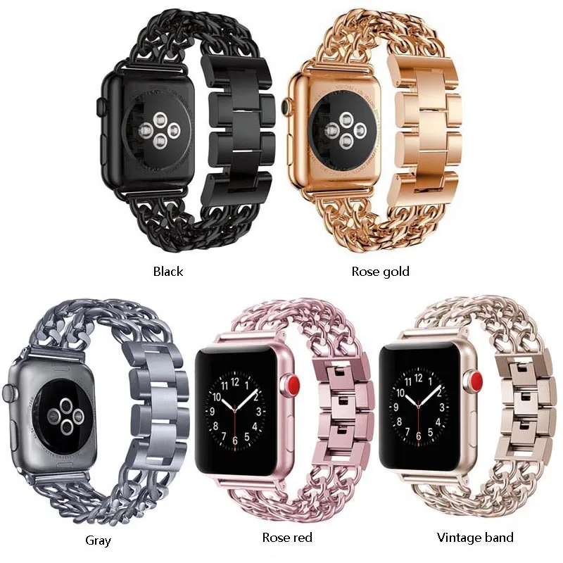 Luxury Chain Stainless Steel Watch Band for Apple Watch, For Apple Watch Replacement Strap 38mm 40mm 42mm 44mm, 5 colors available
Luxury Chain Stainless Steel Watch Band for Apple Watch, For Apple Watch Replacement Strap 38mm 40mm 42mm 44mm, 5 colors available