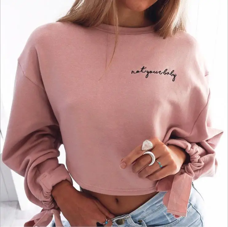 letters embroidery Sweatshirt pink white casual Pullover autumn female Long Sleeve Women crop top, White;pink
letters embroidery Sweatshirt pink white casual Pullover autumn female Long Sleeve Women crop top, White;pink