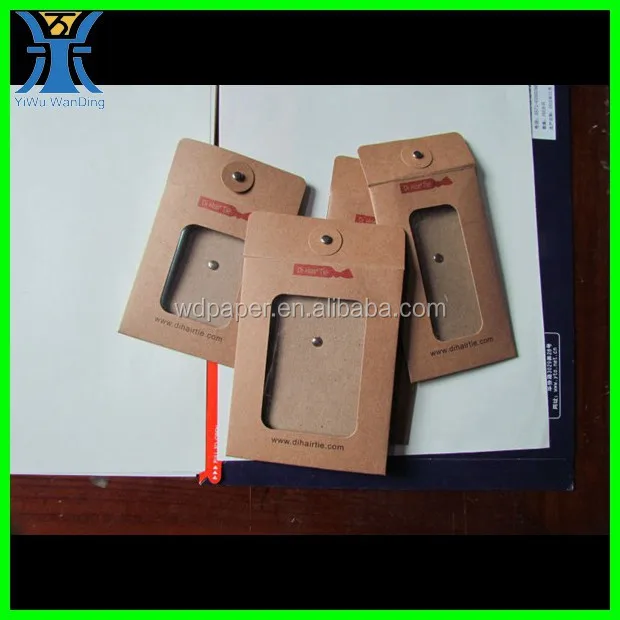 China Alibaba Yiwu New Arrived Small Recycled kraft paper string Envelope with pvc windows
