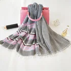 DX124 High quality 100 polyester fringe print shawl scarf