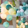 Battery Power 20 Cotton Christmas Ball String Lights Fairy for Hanging Wedding Bedroom Living Room Patio