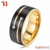 china suppliers new design tungsten ring 8mm gold plated high polish brush mens engagement wedding 2 gram gold ring for women