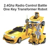 1:14 Camaro 2.4Ghz Battle Car Transform Toy Robot 6 Channel RC Transforming Robot Toy