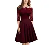 Wholesale Fashion Ladies Black Red Women Sexy Lace Casual Prom Formal Dress
