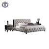 Luxury european royal style furniture simple design iron double bed frames king size wood bed