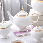 Elegant Occident Style Bone China Coffee Teapot Sets Luxury Royal Porcelain Coffee Pot
