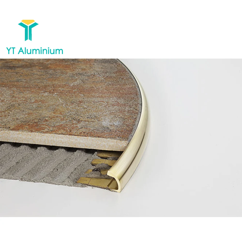 Aluminium Flexible Floor Trim Curved Floor Tile Edge Trim For