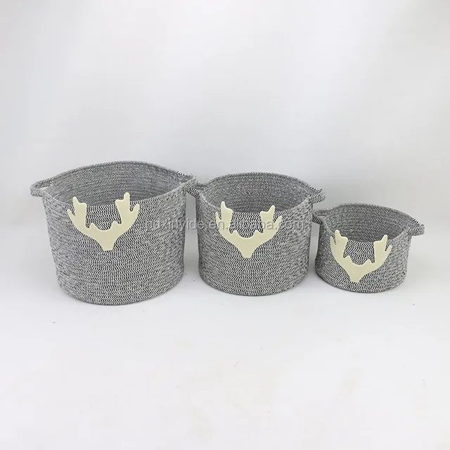 large clothes folding laundry hamper basket cotton rope basket