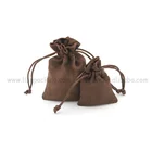 Custom logo Printed Velvet Suede Jewelry gift Pouch With Drawstring