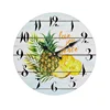Pineapple Fruit Promotional customized glass wall clock for home decoration