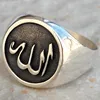 Factory direct wholesale cheap zinc alloy antique silver men muslim ring