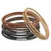 Handmade Hottest Woven Hemp Leather Bracelet Magnetite Clasp Bangle