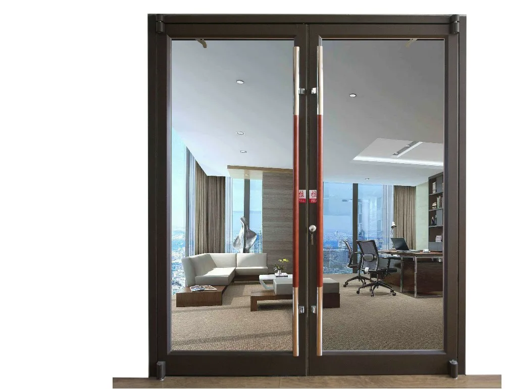 high quality aluminium alloy frame glass swing door with german