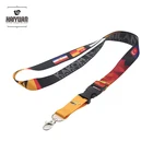 flat polyester cheap personalized single custom sublimation lanyard no MOQ
