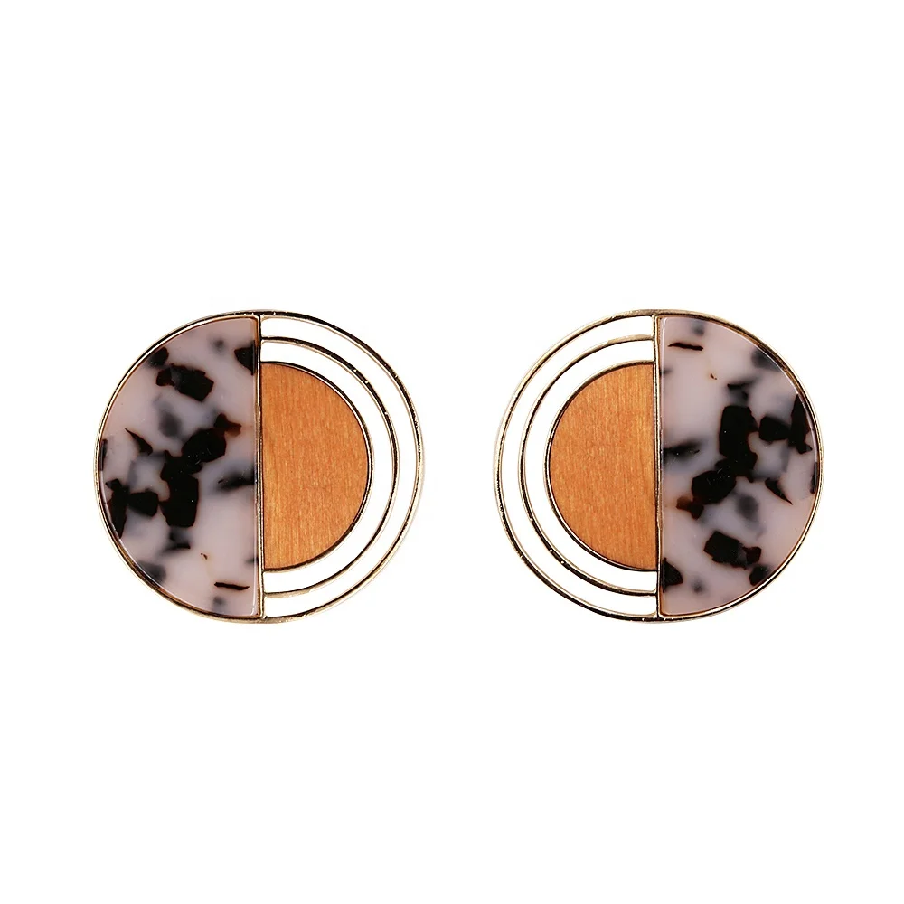 Fashion Oversize Women Wood Black Africa Wooden Earrings Acrylic Circle Round Geometric Shape Leopard Stud Earring For Street, Brown
Fashion Oversize Women Wood Black Africa Wooden Earrings Acrylic Circle Round Geometric Shape Leopard Stud Earring For Street, Brown