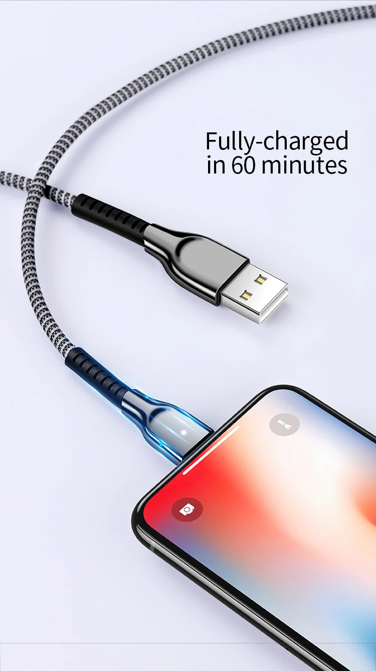 Xiaohe factory best selling braided cable led usb cable nylon - ANKUX.COM