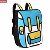 Osgoodway 2018 New 3D Jump Style 2D Drawing Cartoon Paper Bag Comic Backpack Messenger Tote Fashion Cute Student Bags