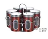 kitchen accessories stainless steel colorful tea coffee sugar canister set with wire rack