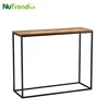 Cheap modern metal console table solid wood chevron type kd living room furniture