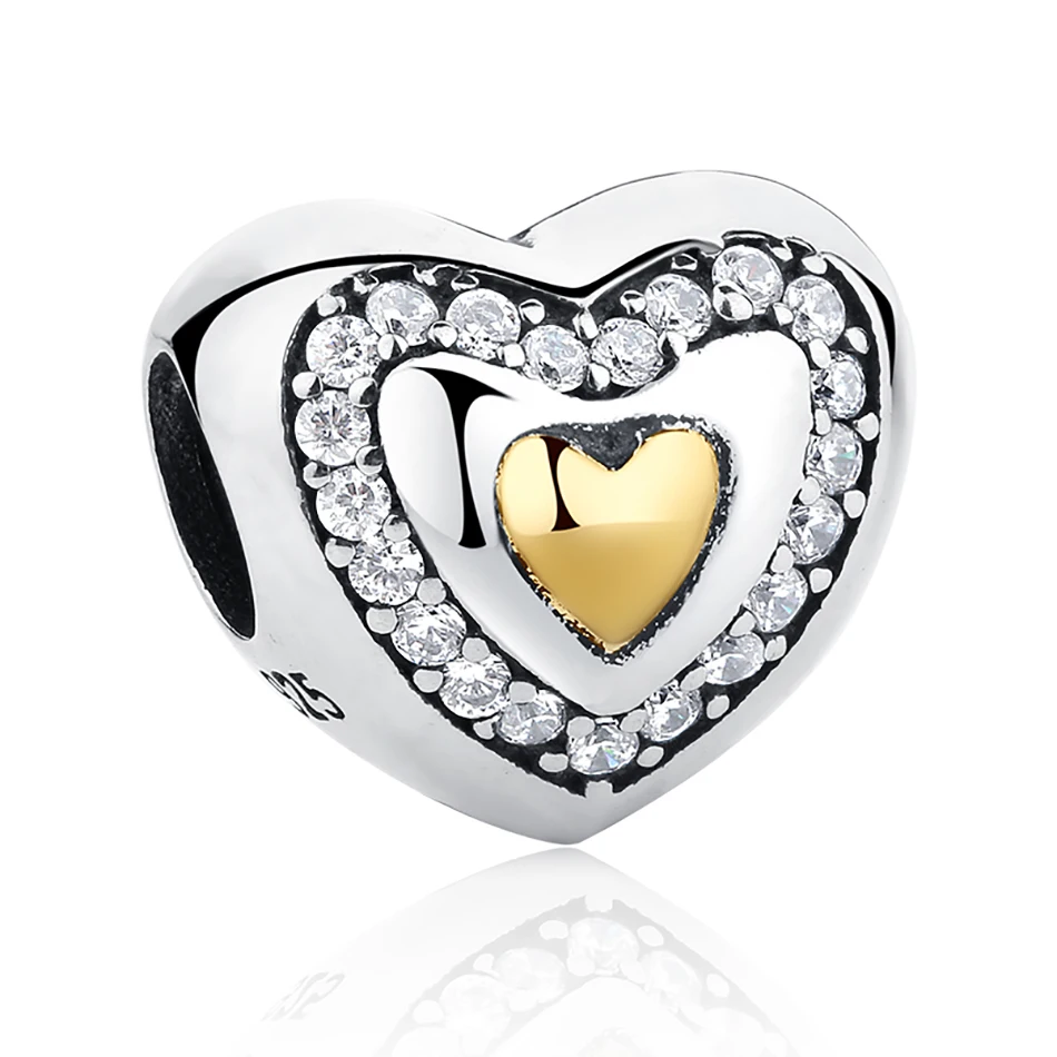 Romantic 925 Sterling Silver Zircon Charm Gold-plated Heart Beads for Bracelets& Bangles Jewelry Making Supplies
Romantic 925 Sterling Silver Zircon Charm Gold-plated Heart Beads for Bracelets& Bangles Jewelry Making Supplies
