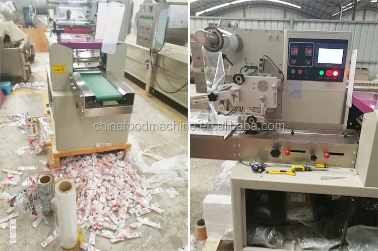 Horizontal Flowpack Pillow Type Face Mask Chocolate bar Ice Condom Protective Clothes Packing Sealing Machine supplier