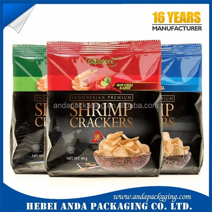 custom printed shrimp cracker biscuit wrapper/ plastic prawn