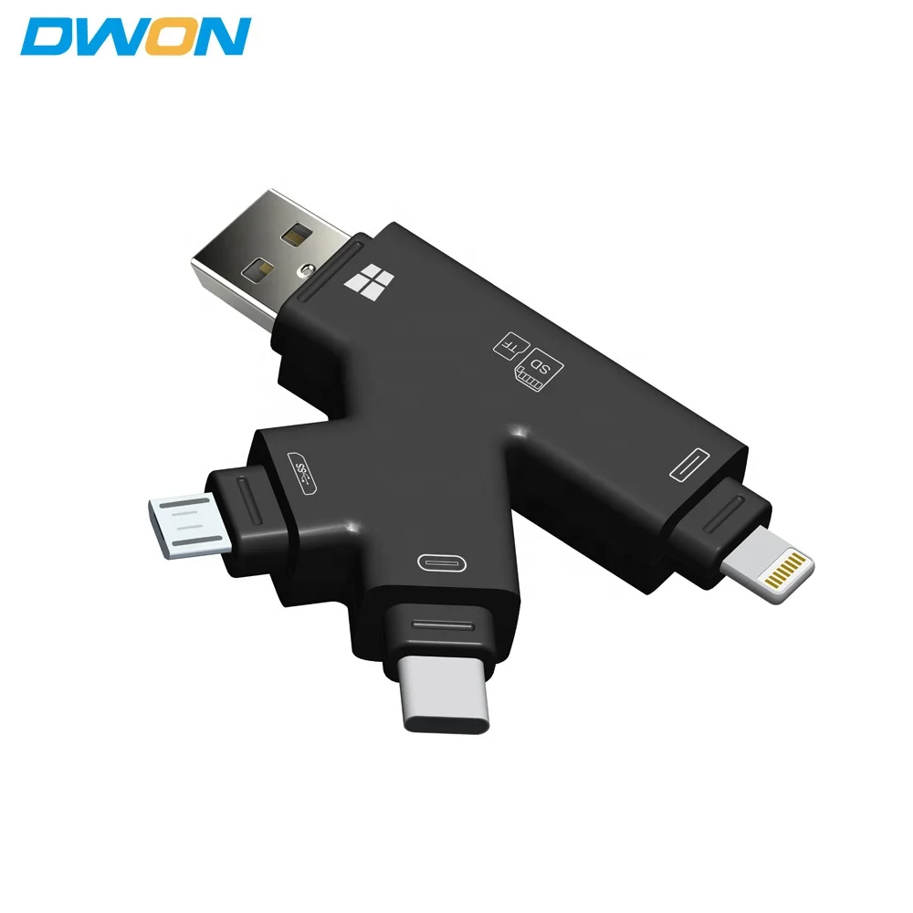 Universal 4 in 1 Micro USB OTG TF/SD multi card reader with custom logo, White,black
Universal 4 in 1 Micro USB OTG TF/SD multi card reader with custom logo, White,black