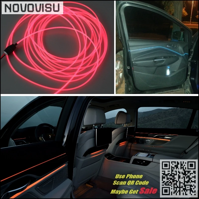 NOVOVISU For Nissan Bluebird Car Interior Ambient Light Panel illumination For Car Inside Cool Strip Refit Light Optic Fiber 03