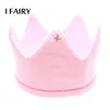 Wholesale small MOQ customized logo baby birthday party knitted crown