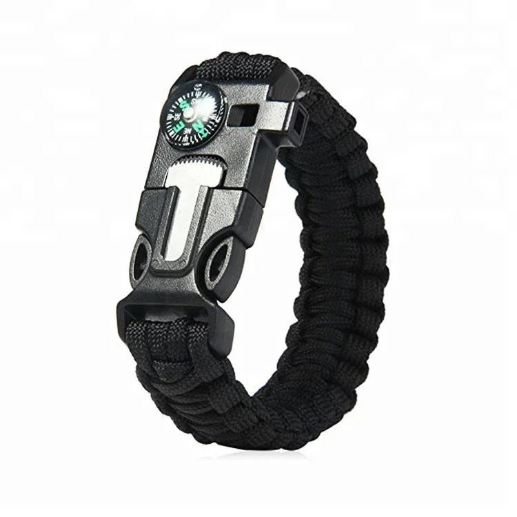 Custom Camping Outdoor Survival Emergency Men Cord Bracelet With Compass Fire Flint Whistle
Custom Camping Outdoor Survival Emergency Men Cord Bracelet With Compass Fire Flint Whistle