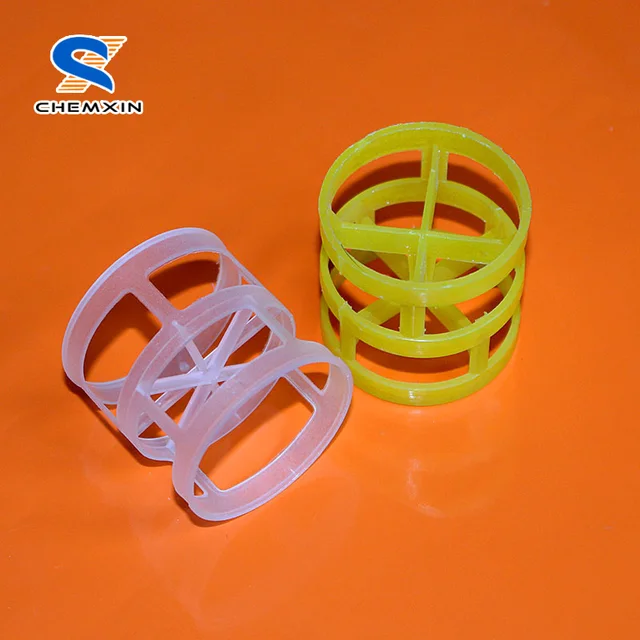 Low pressure drop plastic pall ring in plastic packed columns