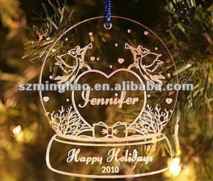 snow globe heart acrylic christmas ornament gifts