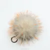 Fluffy Real Fox Fur Key Chain Pom Poms Ball Keyring Handbag Charm