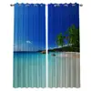 Beach Palm Tree Pattern 100% Polyester Window Roller Blinds Curtains