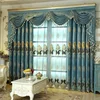 Customized Cheap European Embroidered Window Curtain Cortinas Blackout Curtain Valance Rideaux Material Readymade Curtains