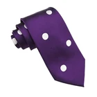 Gentleman men tie purple dot woven 100% silk tie