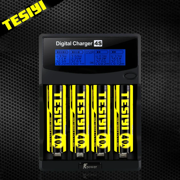 Best four slots Gpower lithium universal aaa/aa/10440 14500 18500 18650 26650 battery charger
