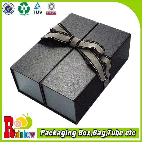 customized leather wrapped cardboard paper gift box packing