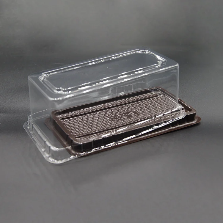 Disposable Clear Cake Box Rectangle Cake Box Clear Plastic Hinged Food