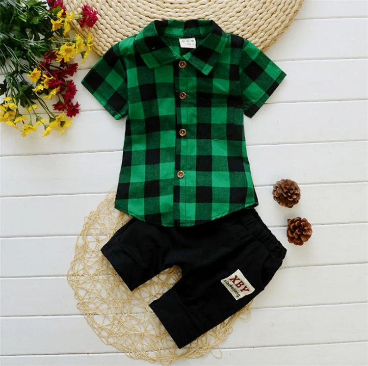 Boy's Clothing Sets Summer Casual Kids Clothes Plaid Shirt Short Sleeve Pants Children Baby Boy Clothing Sets Two Piece Set, Green, blue
Boy's Clothing Sets Summer Casual Kids Clothes Plaid Shirt Short Sleeve Pants Children Baby Boy Clothing Sets Two Piece Set, Green, blue