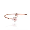 Wholesale Zhejiang rose gold crystal and opal avenue accessories open bangle flower bracelet
