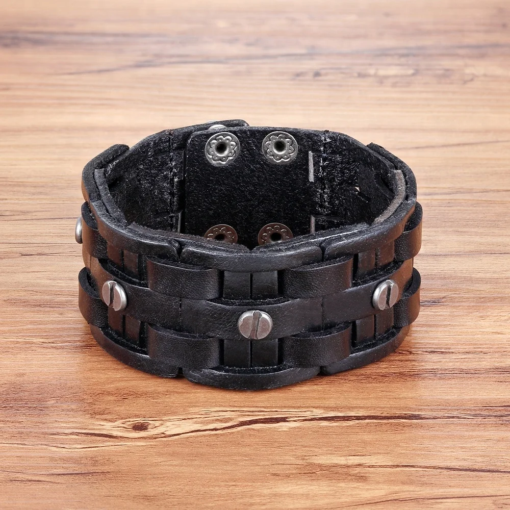 New Fashion Hand-woven Bandage Charm Men's Bracelets Popular Simple Mosaic Wrap Black Leather Bracelets Wholesale, Black/coffee
New Fashion Hand-woven Bandage Charm Men's Bracelets Popular Simple Mosaic Wrap Black Leather Bracelets Wholesale, Black/coffee
