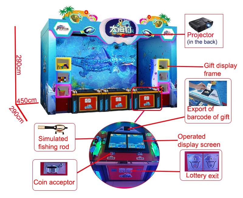 video games deep sea fishing game indoor kids arcade fishing