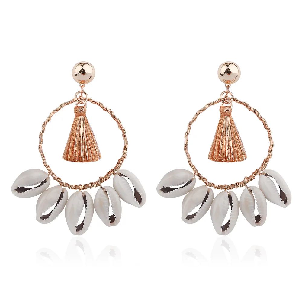 Fashionable Beach Jewelry Big Tassel Earrings Long Women Handmade Bohemian Earrings Sea Shell Earrings, Colors
Fashionable Beach Jewelry Big Tassel Earrings Long Women Handmade Bohemian Earrings Sea Shell Earrings, Colors