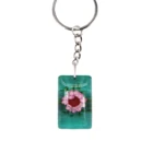 Beautiful enamel star flower keychain wedding favors resin flower custom made keychain
